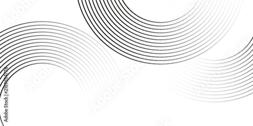 Abstract gold circle lines on dark background. Geometric stripe line art design. Vector illustration, eps10.