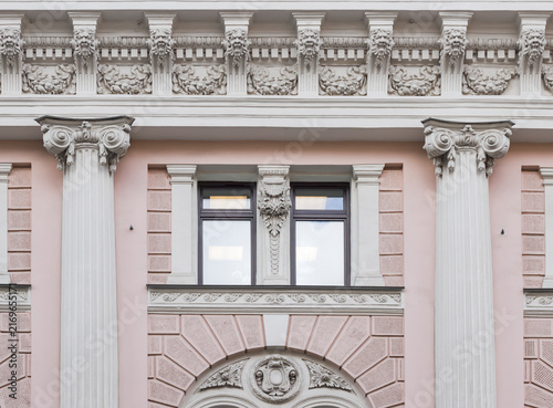 detail of the facade of a building
