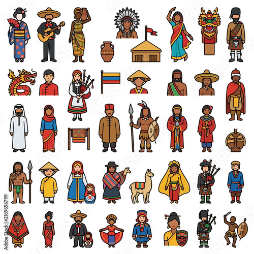 This collection of pixel art characters showcases global diversity, representing people from various backgrounds and heritage culture in a vibrant