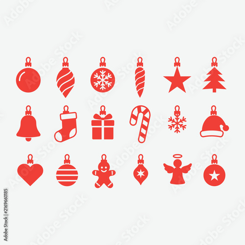 Christmas Decoration Silhouette Icons – Ornaments, Bells, Stars & More