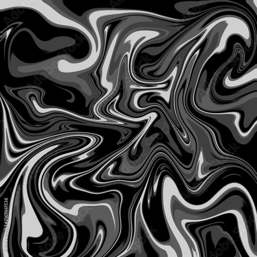 Black and White Liquid Marble Abstract Background with Swirls