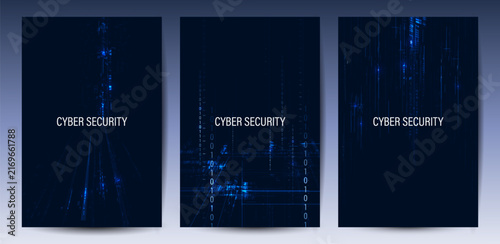 Cyber security abstract digital background with binary code and network data data streams