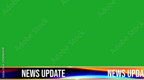 News Update Lower Third Overlay on Green Screen for Broadcast Video, Headline Graphics, Live Reports, Television Production and Video Editing