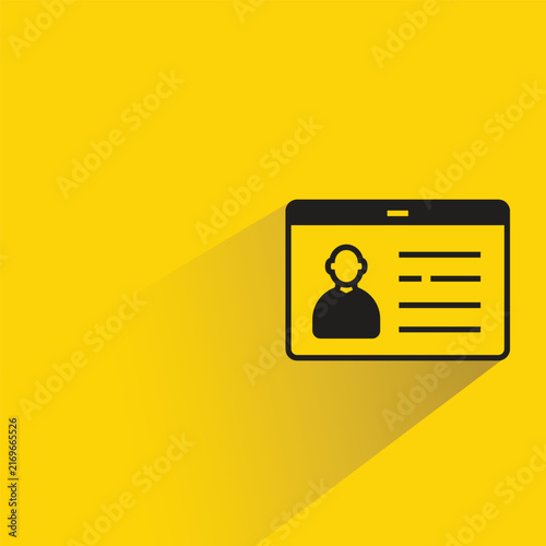 id card icon with drop shadow on yellow background