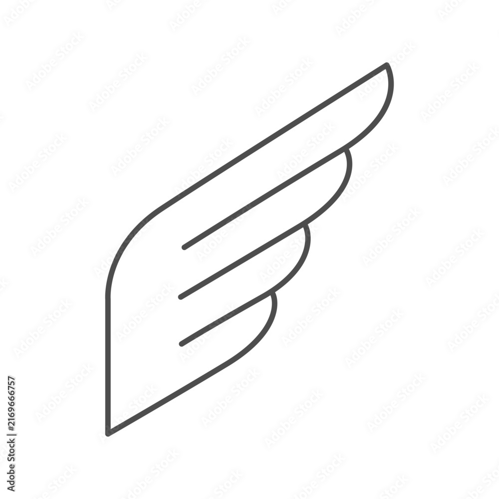 Obraz premium Stylized bird wing line icon
