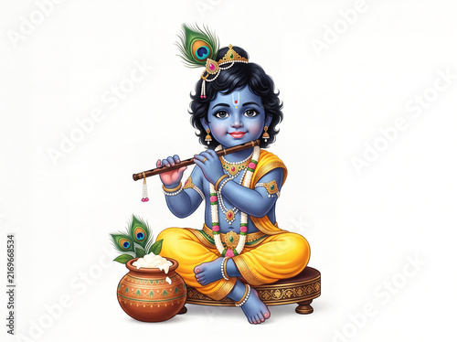 Shree Krishna Janmashtami design background. Krishna birth festival background 2026.