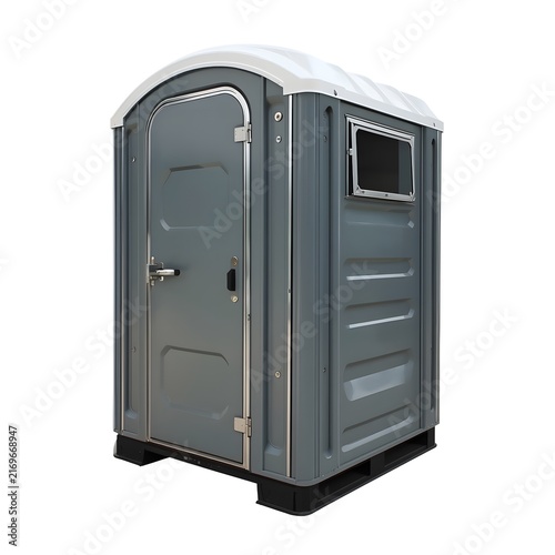 Portable Outdoor Toilet Cabin Isolated on White Background