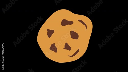 minimalist chocolate chip cookie illustration
