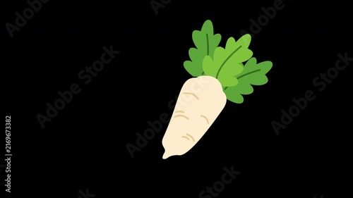 white daikon radish with leaves