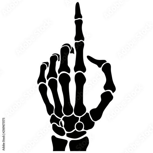 Skeleton hand pointing up with index finger during dark night concept vector illustration