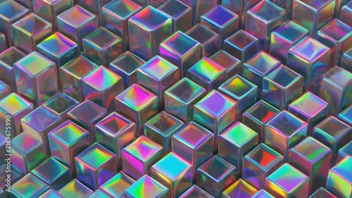 Abstract colorful geometric mosaic featuring vibrant patterns and dynamic shapes.