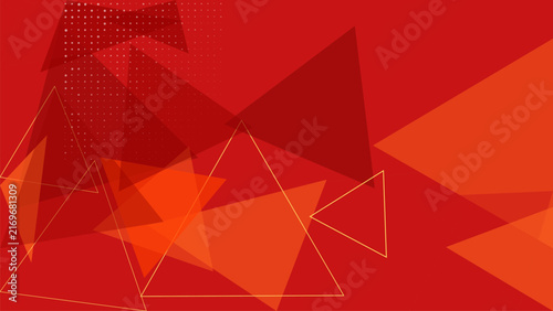 Geometric triangular pattern with overlapping shapes and a vibrant red background abstract triangle triangles design
