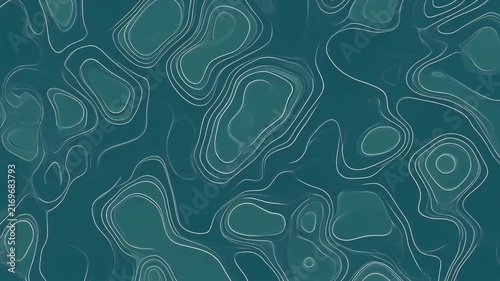 Abstract Topographic Contour Lines Teal Background Minimalist Map Design Vector Illustration