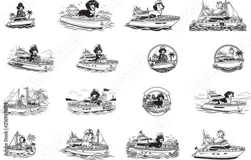Cute Yacht Dachshund Dog SVG