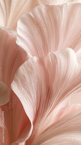 Macro shot of soft pink flower petals with delicate texture and elegant organic curves.
