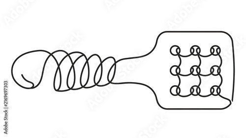 Cartoon brain thinking process white background.
