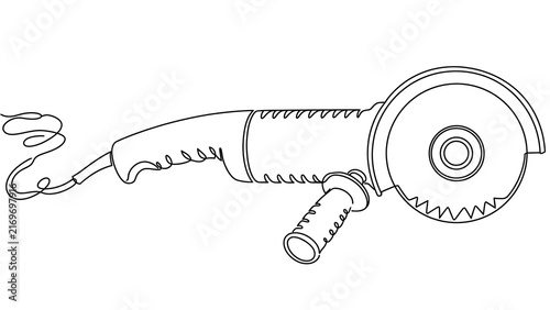 Cartoon electric drill illustration white background.