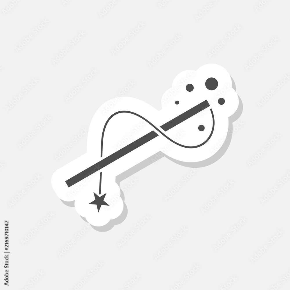 Naklejka premium Magic wand sign icon sticker isolated on gray background