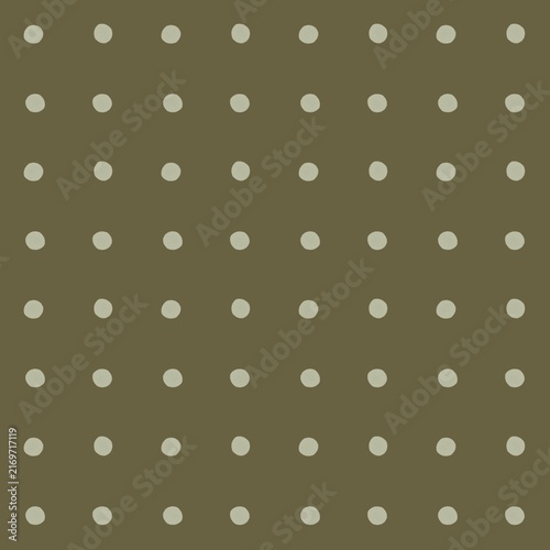 Subtle polka dot pattern with a muted olive green background and light gray circles