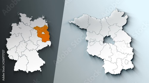 Animated Map of Brandenburg Region Highlighted Within German with State Borders