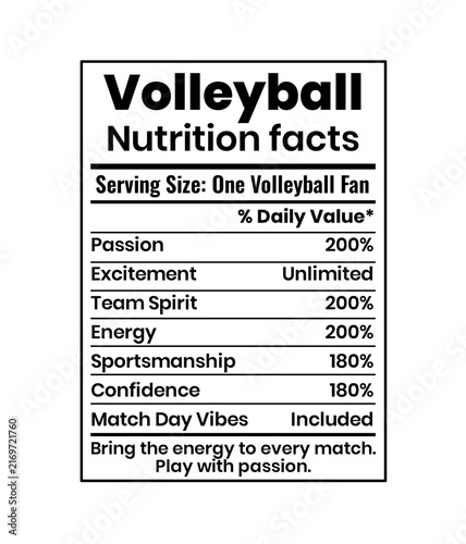 Volleyball Fitness Nutrition Graphic, Sports Health Facts and Athlete Training Design