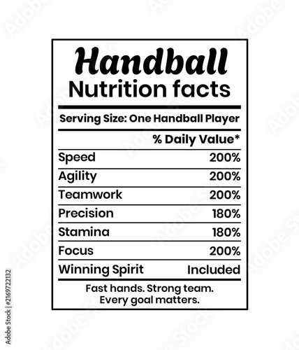 Handball Nutrition Facts PNG, Athlete Wellness Information for Sports Fitness