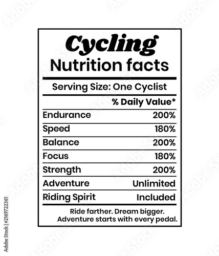 Cycling Nutrition Facts PNG, Endurance Athlete Health Graphic for Sports Design