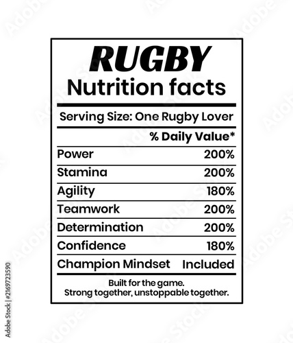 Rugby Nutrition Facts PNG, Athlete Health Graphic for Sports Training and Fitness