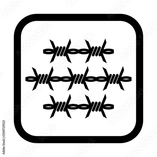 Barbed wire icon isolated on transparent background