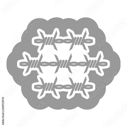 Barbed wire icon isolated on transparent background
