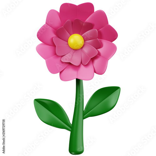 Pink Dahlia Flower 3D Illustrations