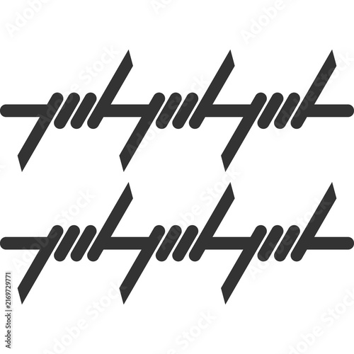 Barbed wire icon isolated on transparent background