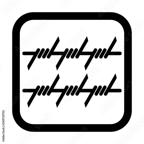 Barbed wire icon isolated on transparent background