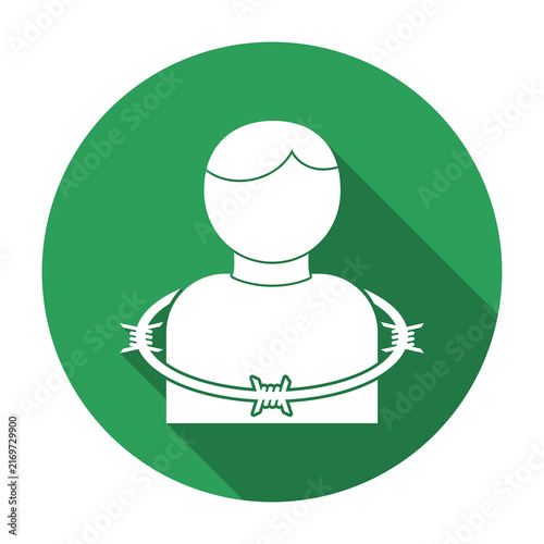 Barbed wire man icon isolated on transparent background