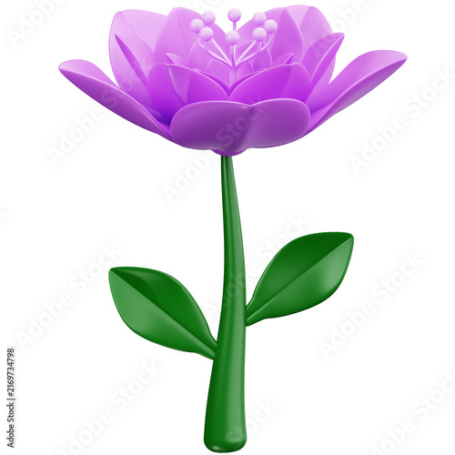 Purple Lotus Flower 3D Illustrations