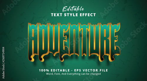 Adventure Text Effect Template with Dramatic Fantasy Typography for Game Titles, Travel Posters, Outdoor Branding and Entertainment Design