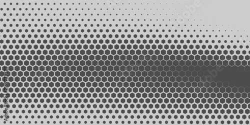 Seamless halftone hexagon dots pattern vector, geometric halftone abstract pattern for fabric and textile printing, sports jersey texture, wrapping paper.