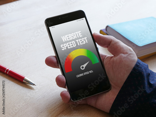 Obraz na płótnie Website Speed Optimization and Performance Testing Concept for Faster Page Loadi
