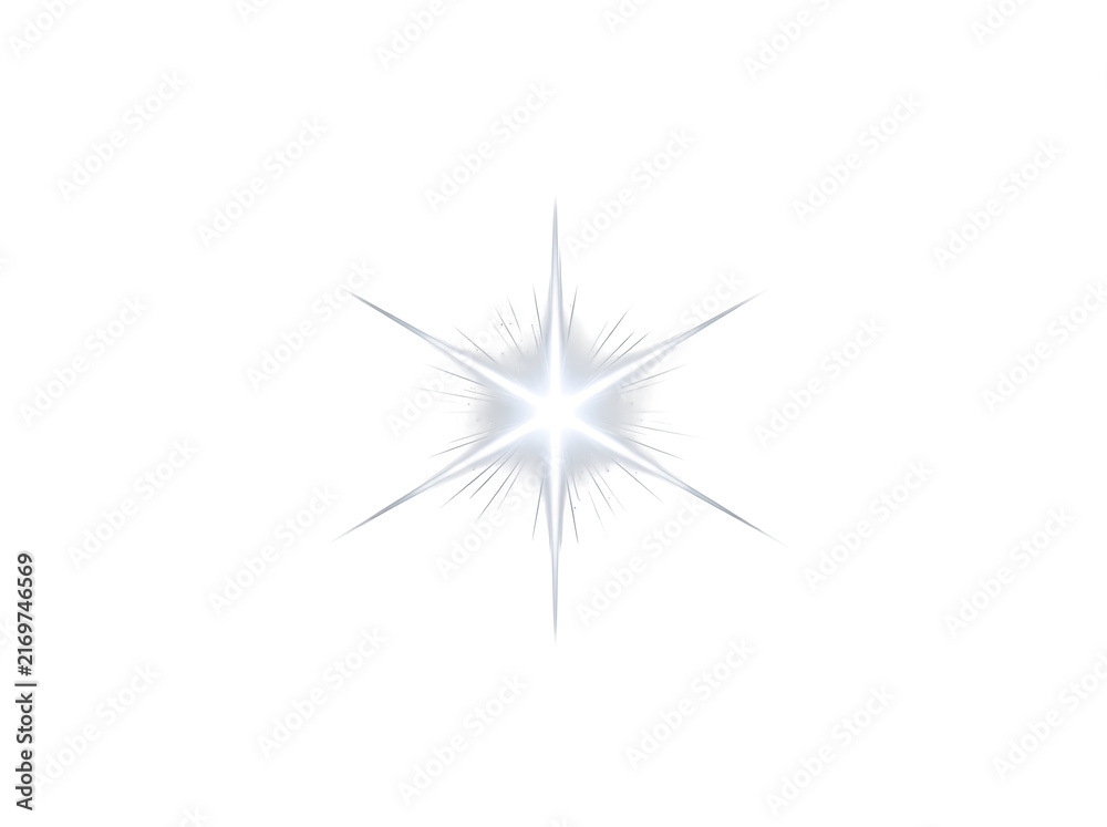 Fototapeta premium Bright starburst with radiating lines on transparent background