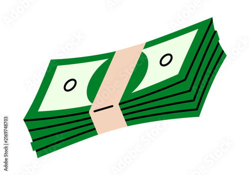фотографія Hand drawn illustration single stack of banknotes