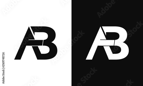 Bold AB monogram concept with streamlined geometry, strong negative space, and a polished modern identity style.