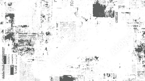 vintage newspaper print grunge texture background with distressed typography and halftone ink overlay