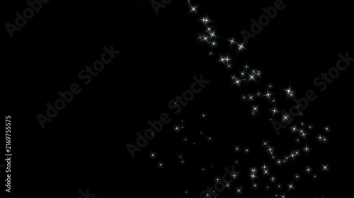 2D Luxury white glitter sparkle line trail with magical fairy dust, twinkling star particles, glowing pixie dust shimmer and elegant Christmas transition overlay on black screen in ultra HD and 4K