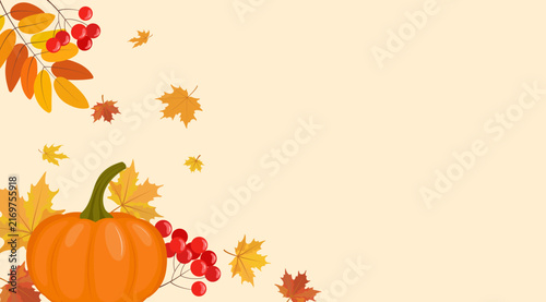 Autumn vector background. Template for advertising, banner, website.