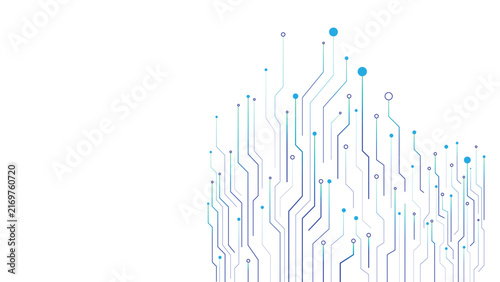 electronic line chips board network future digital technology on white background.