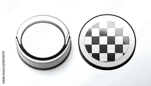 Close-up view of black and white checkered pattern.