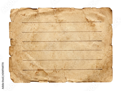 Aged parchment with faint lines for text or music aged textured paper background transparent background