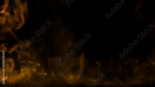 Powerful Burning Fire Flames with Rising Smoke and Glowing Embers