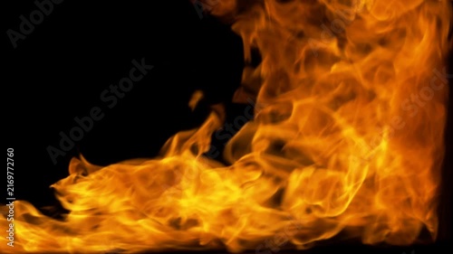 Powerful Burning Fire Flames with Rising Smoke and Glowing Embers
