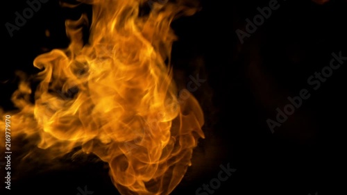 Powerful Burning Fire Flames with Rising Smoke and Glowing Embers